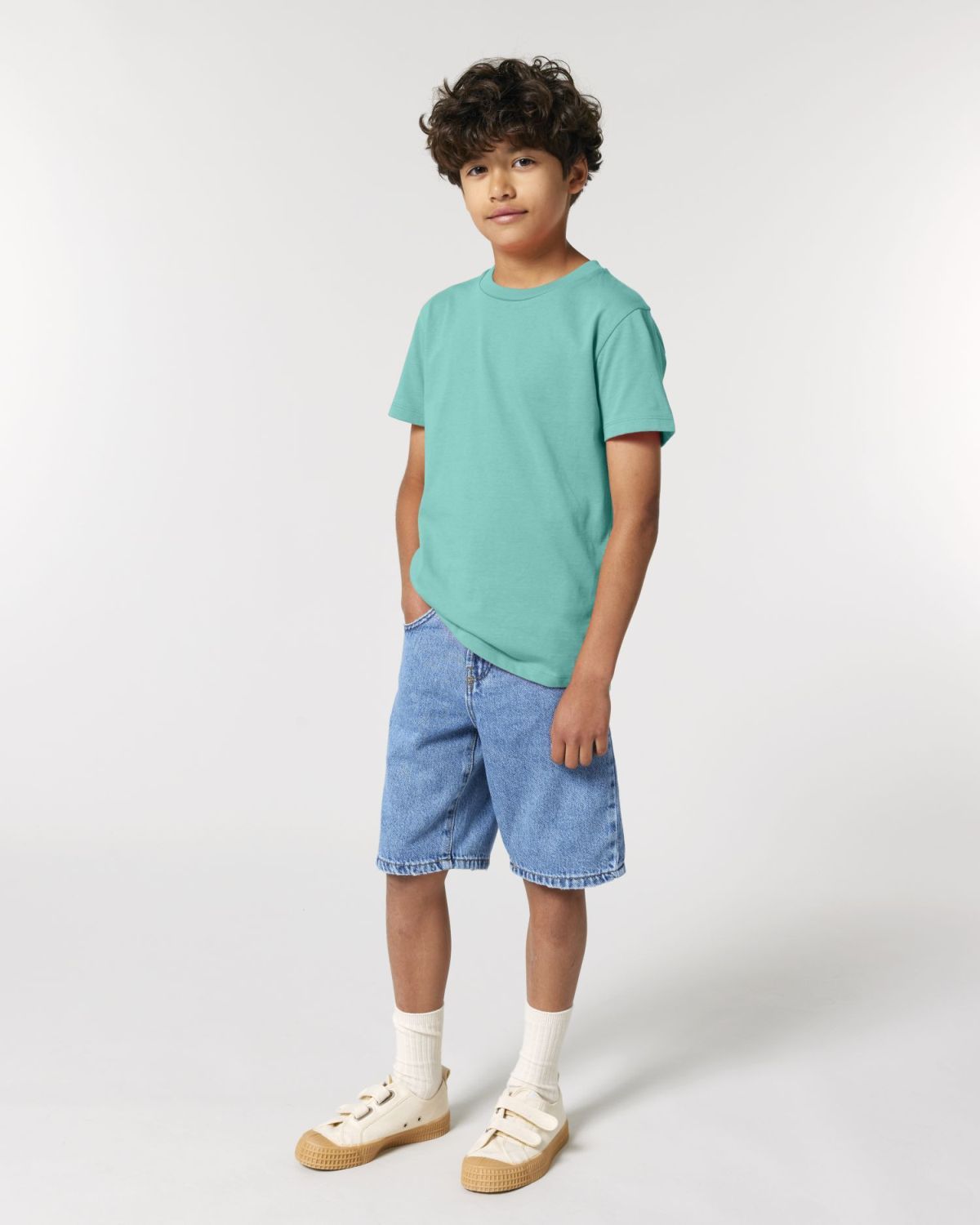 Stanley/Stella Mini Creator 2.0 kids’ mint T-shirt – sustainable organic cotton design.